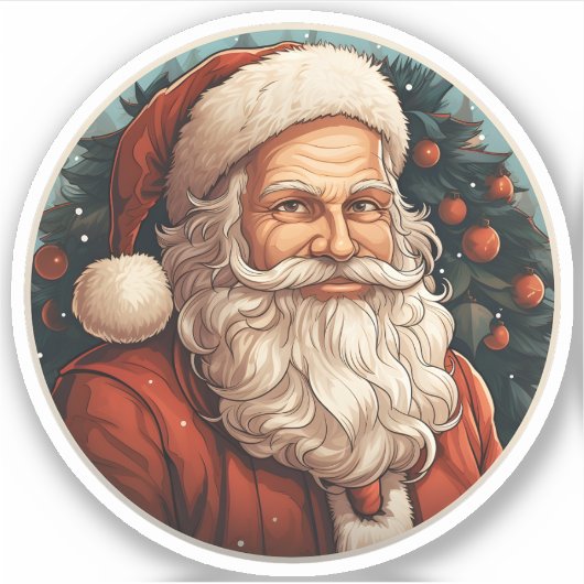 Sticker Portrait Du Magnifique Noël Père Noël (Devant)