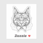 Sticker Portrait du Maine Coon (Feuille)