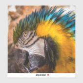 Sticker Portrait en macao bleu et jaune (Feuille)