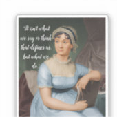 Sticker Portrait et citation de Jane Austen (Recto)