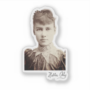 Sticker Portrait et signature de Nellie Bly