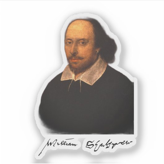 Sticker Portrait et signature de Shakespeare (Devant)