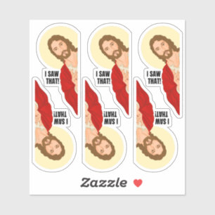 sticker portrait Jésus - J'ai vu ce don religieux