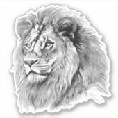 Sticker Portrait Lion puissant (Devant)
