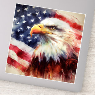 Sticker Portrait majestueux de l'aigle américain avec le d