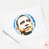 Sticker Portrait OBAMA PAR ROBERT Logo FLORIO (Enveloppe)
