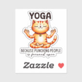 Sticker Pose de Yoga de chat - Drôle Yoga (Feuille)