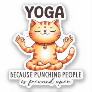 Sticker Pose de Yoga de chat - Drôle Yoga