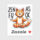 Sticker Pose de Yoga de chat - Zen (Feuille)