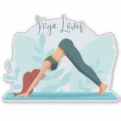 Sticker Pose de Yoga de Chien - Conception personnalisée m (Devant)