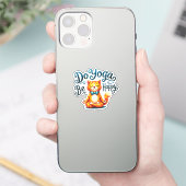 Sticker Pose Yoga Chat - Do Yoga, Be Happy (Téléphone)