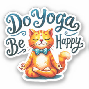 Sticker Pose Yoga Chat - Do Yoga, Be Happy