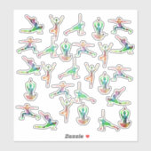 Sticker Poses de yoga (Feuille)