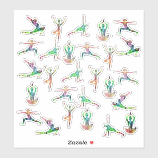 Sticker Poses de yoga (Feuille)