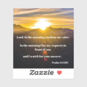 Sticker Posez Mes Inquiétudes Devant Dieu Psaume 5:3 Bible (Feuille)