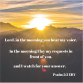 Sticker Posez Mes Inquiétudes Devant Dieu Psaume 5:3 Bible (Devant)
