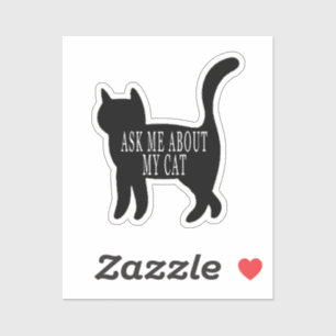 Sticker Posez-moi des questions sur mon chat, drôle de pro