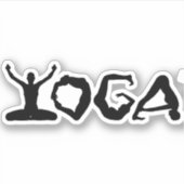 Sticker Positions de Yoga noir blanc Silhouettes (Devant)