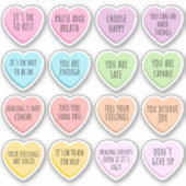Sticker Positive Affirmations Mental Health Candy Hearts (Devant)