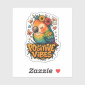 Sticker “Positive Vibes” Parrot (Feuille)