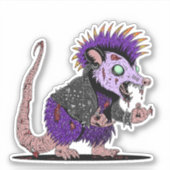 Sticker Possum Zombie Punk Rock (Devant)