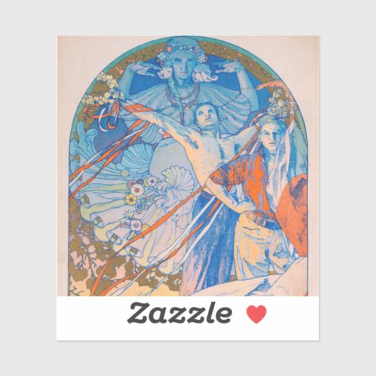 Sticker Poster d'Alphonse Mucha pour le Sokol Festival (19 (Feuille)