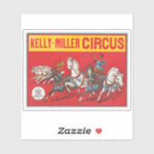 Sticker Poster De Cirque De Deux Hommes À Chariots Racing (Feuille)