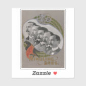 Sticker Poster De Cirque vintage Des Cinq Frères (Feuille)