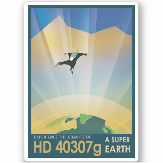 Sticker Poster De L'Espace Rétro-La Gravité D'Une Super Te (Devant)