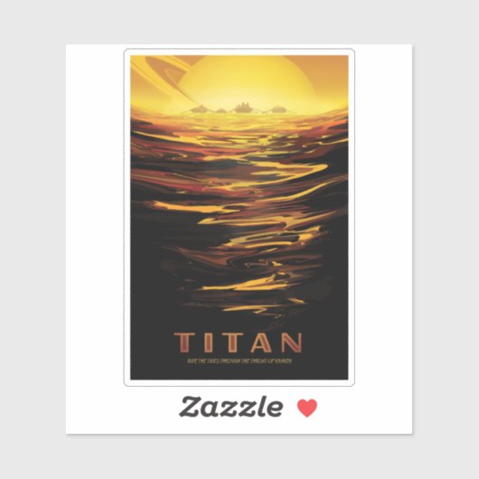 Sticker Poster de l'espace rétro - La plus grande lune de  (Feuille)