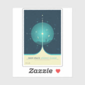 Sticker Poster de l'horloge atomique Deep Space, version b (Feuille)