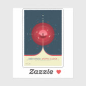 Sticker Poster de l'horloge atomique Deep Space, version r (Feuille)