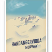 Sticker Poster de vacances Hardangervidda Norvège. (Devant)