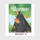 Sticker Poster de voyage Borneo Rainforest (Feuille)