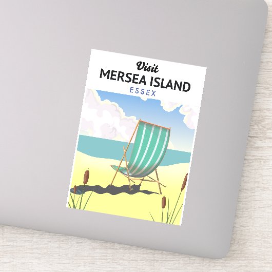 Sticker Poster de voyage de l'île de Mersia Essex (Détail)