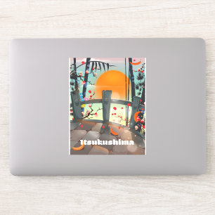 Sticker poster de voyage d'Itsukushima Japon