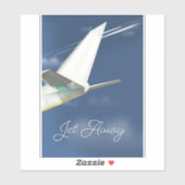 Sticker Poster de voyage Jet Away. (Feuille)