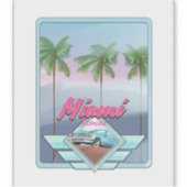 Sticker poster de voyage Miami Florida Vintage (Devant)