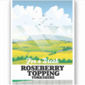 Sticker Poster de voyage Roseberry Topping Yorkshire (Devant)