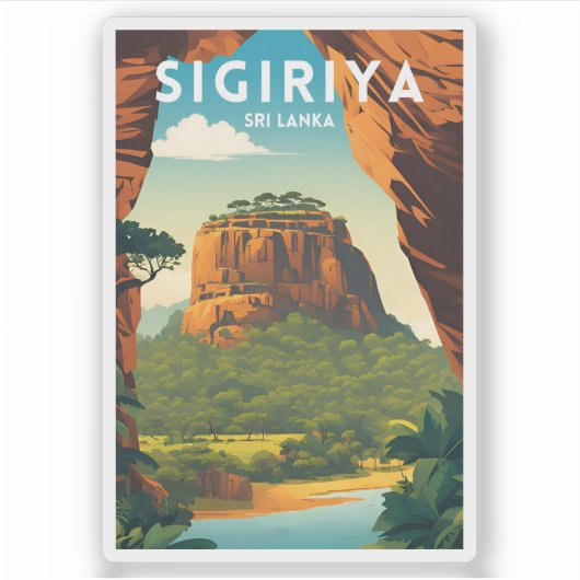 Sticker Poster de voyage traditionnel Sigiriya (Devant)