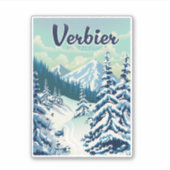 Sticker Poster de voyage Verbier Suisse (Devant)