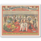 Sticker Poster Du Cirque Montrant L'Amusant Antique Des Cl (Devant)