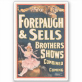 Sticker Poster Du Cirque Tigre Et Femme À Cheval (Devant)