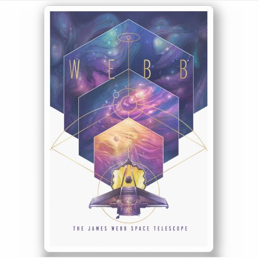 Sticker Poster du télescope spatial James Webb. (Devant)