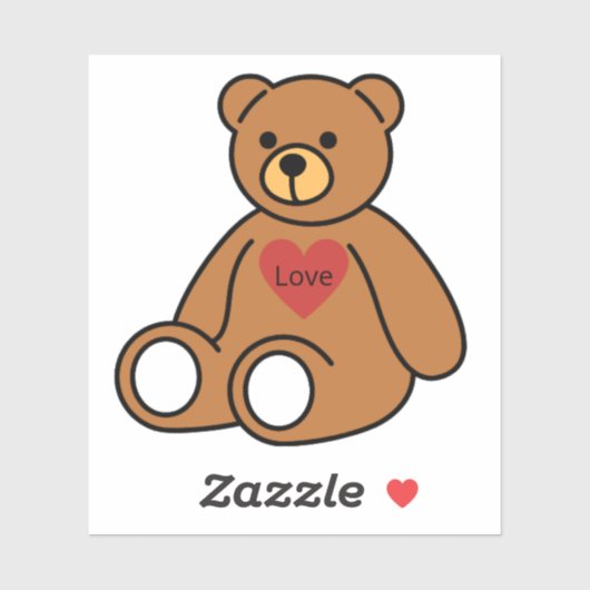 Sticker Poster / Impression "Ourson Tendresse" (Feuille)
