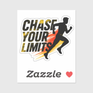 Sticker Poster Motivational Running - CHASSEZ VOS LIMITES