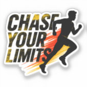 Sticker Poster Motivational Running - CHASSEZ VOS LIMITES (Recto)