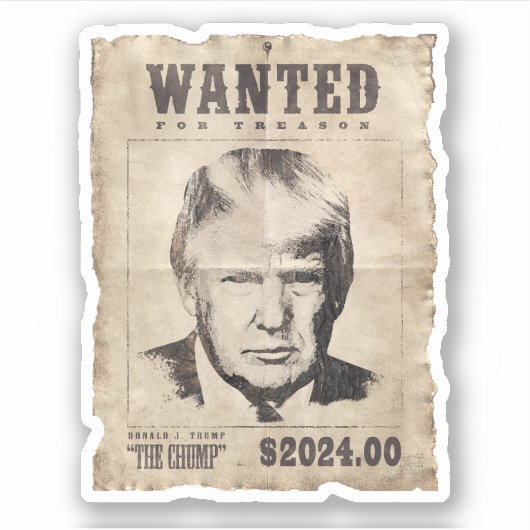Sticker Poster Recherché de Trump - Recherché pour trahiso (Devant)