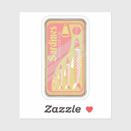 Sticker Poster Retro Sardines (Feuille)