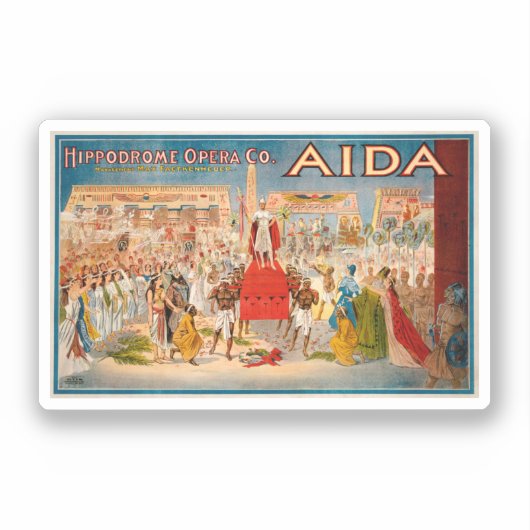 Sticker Poster vintage de l'opéra Aida (1908) (Recto)